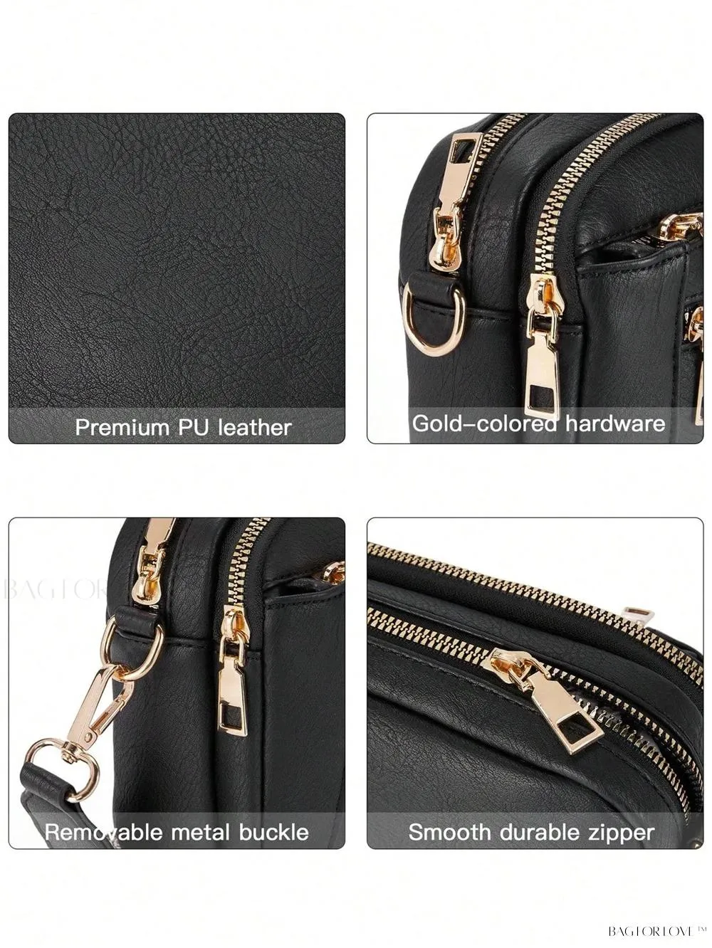 BagForLove - Fashionable Vegan Leather Small Square Crossbody Bags