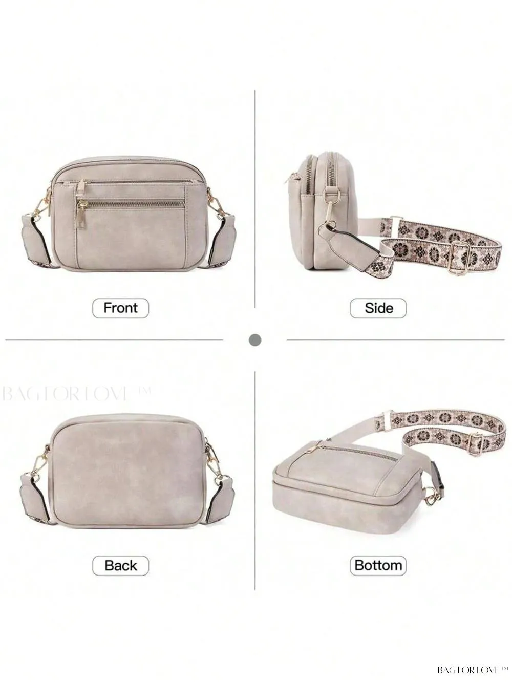 BagForLove - Fashionable Vegan Leather Small Square Crossbody Bags