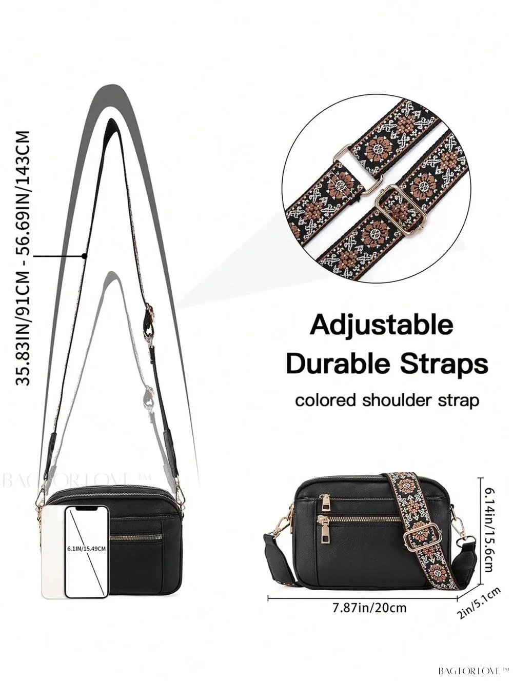 BagForLove - Fashionable Vegan Leather Small Square Crossbody Bags