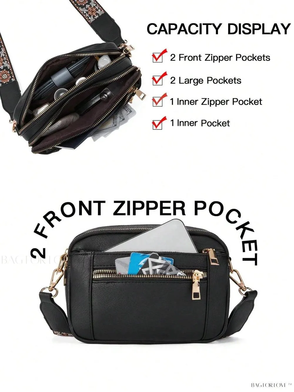 BagForLove - Fashionable Vegan Leather Small Square Crossbody Bags