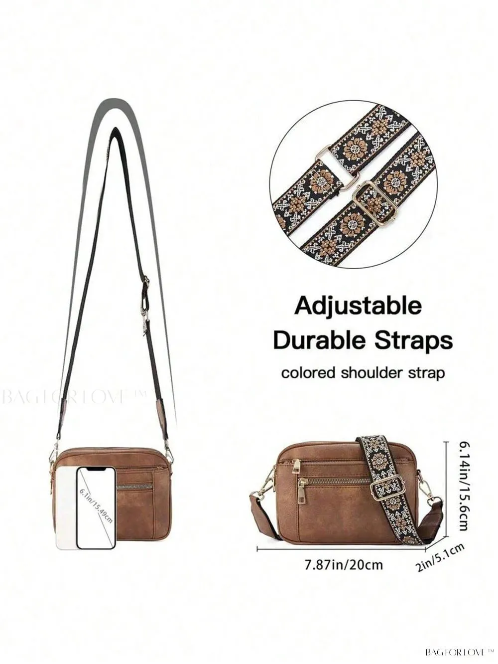 BagForLove - Fashionable Vegan Leather Small Square Crossbody Bags