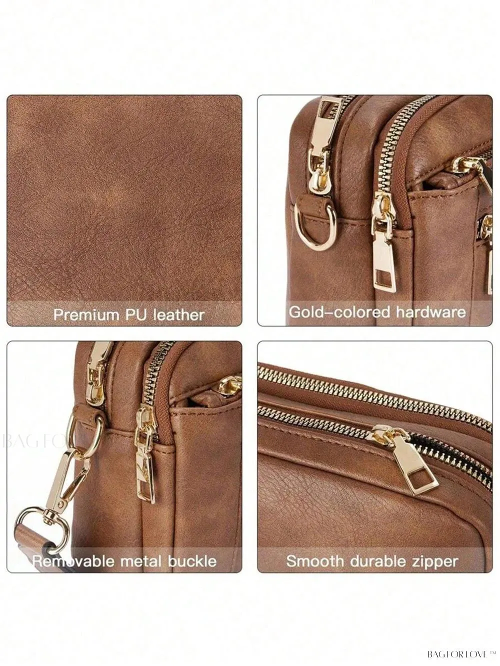 BagForLove - Fashionable Vegan Leather Small Square Crossbody Bags