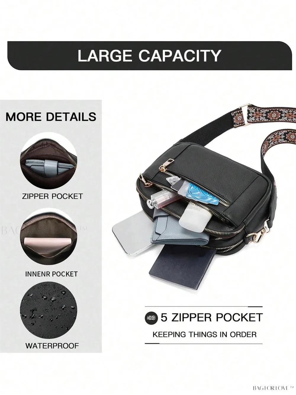 BagForLove - Fashionable Vegan Leather Small Square Crossbody Bags