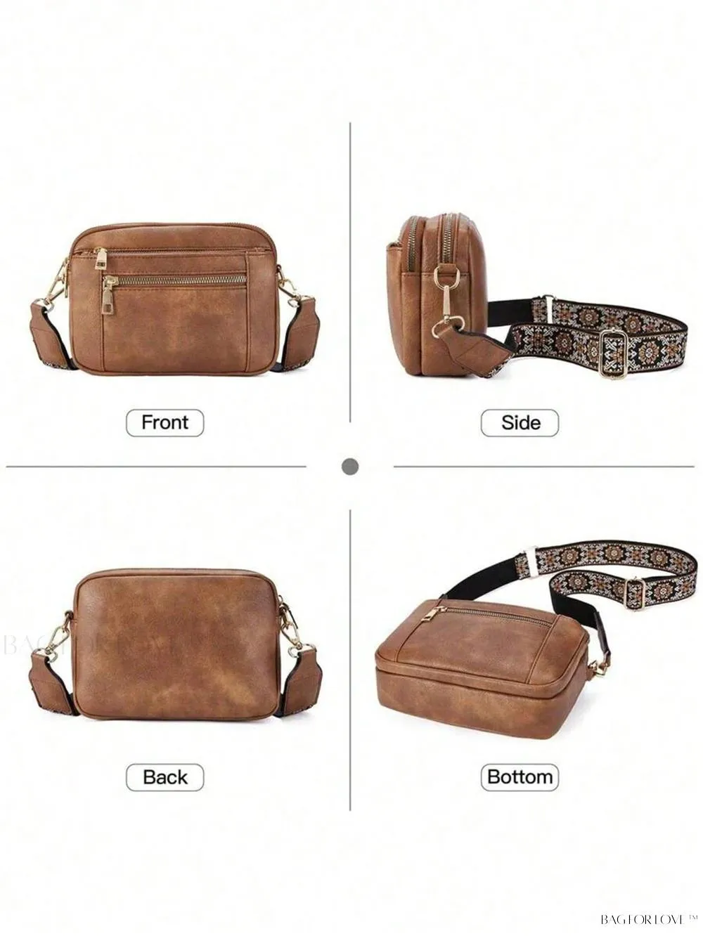 BagForLove - Fashionable Vegan Leather Small Square Crossbody Bags