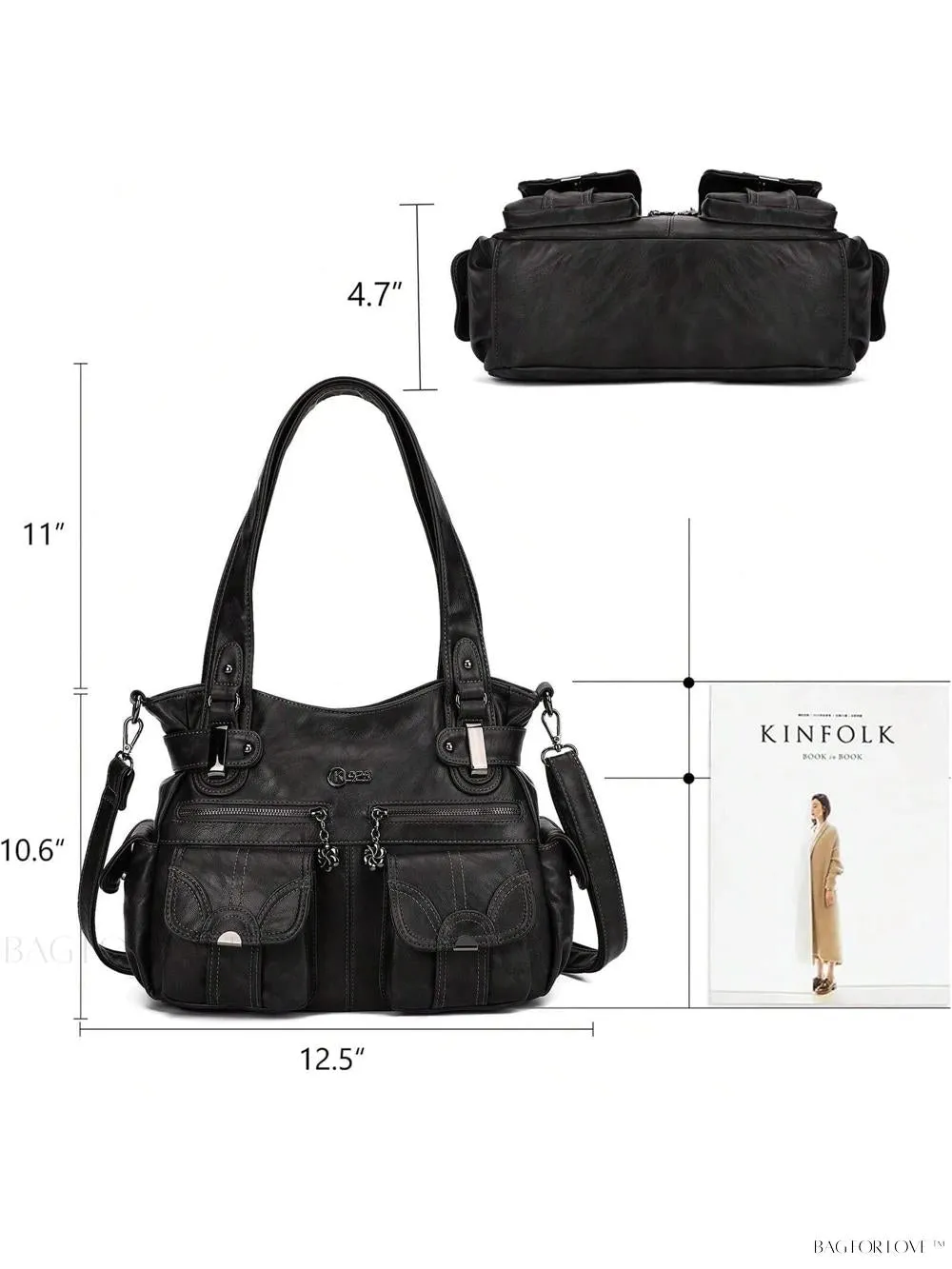 BagForLove - Large Soft PU Leather Tote Bag for Women