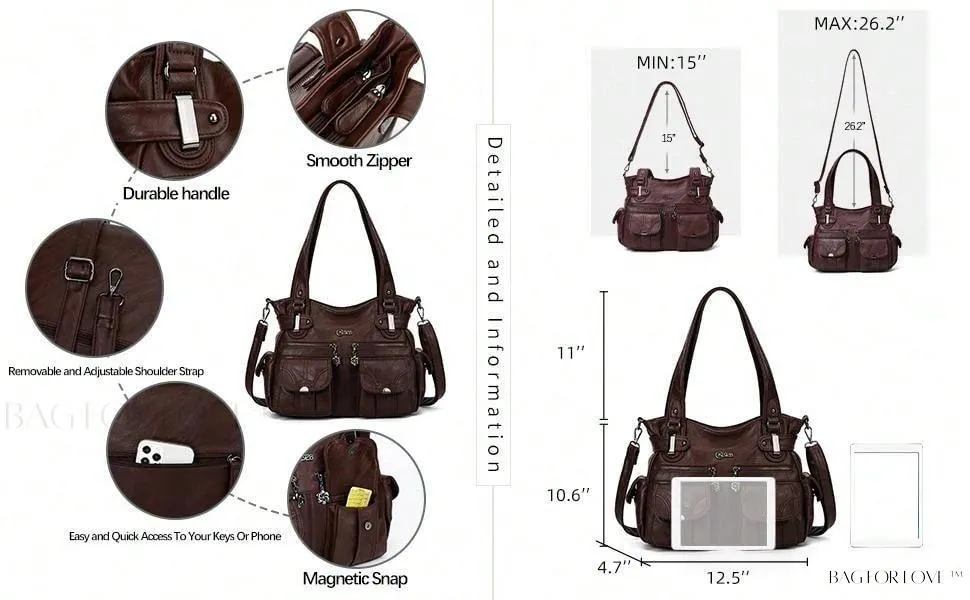 BagForLove - Large Soft PU Leather Tote Bag for Women
