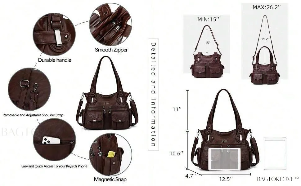 BagForLove - Large Soft PU Leather Tote Bag for Women