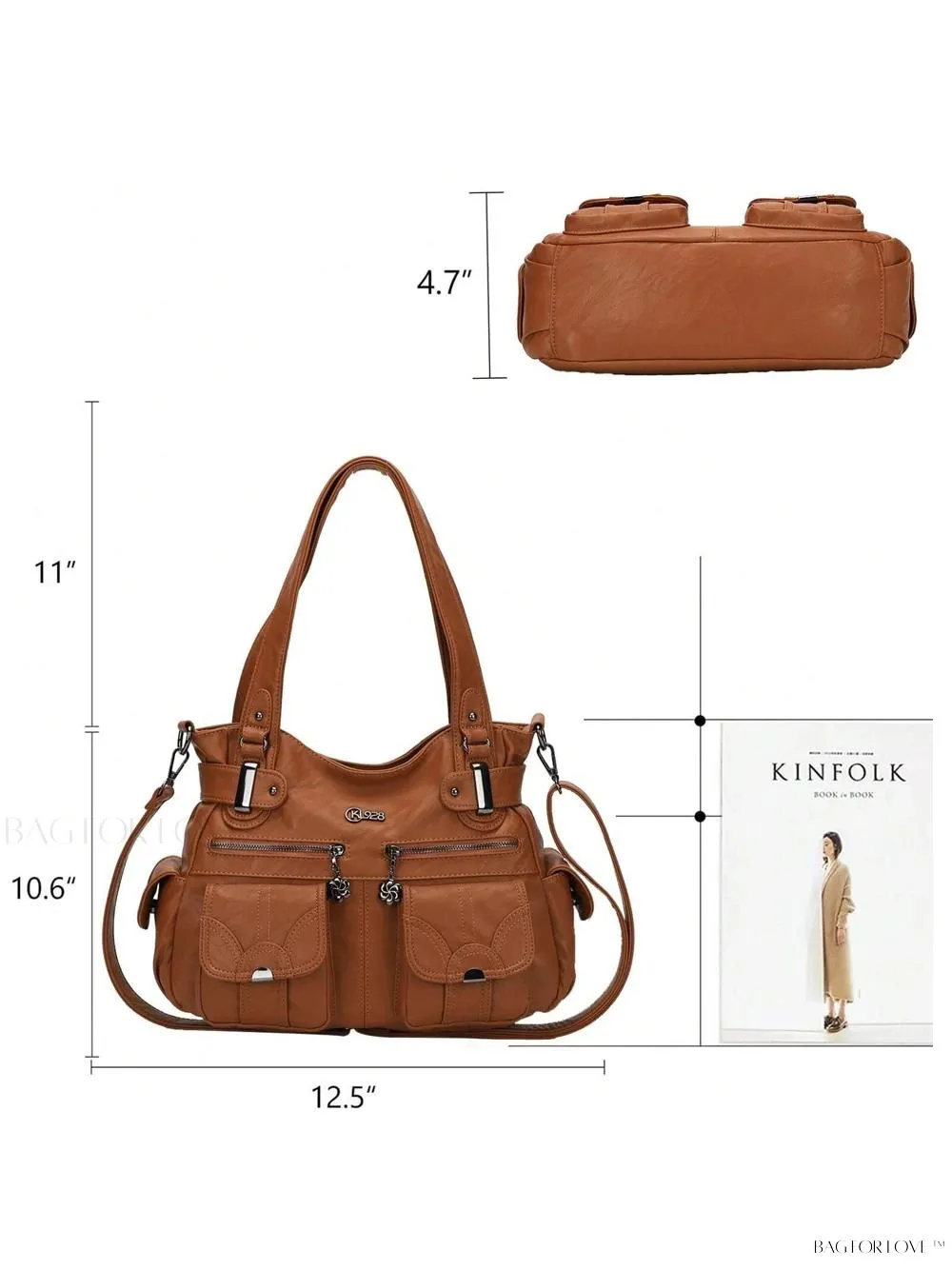 BagForLove - Large Soft PU Leather Tote Bag for Women