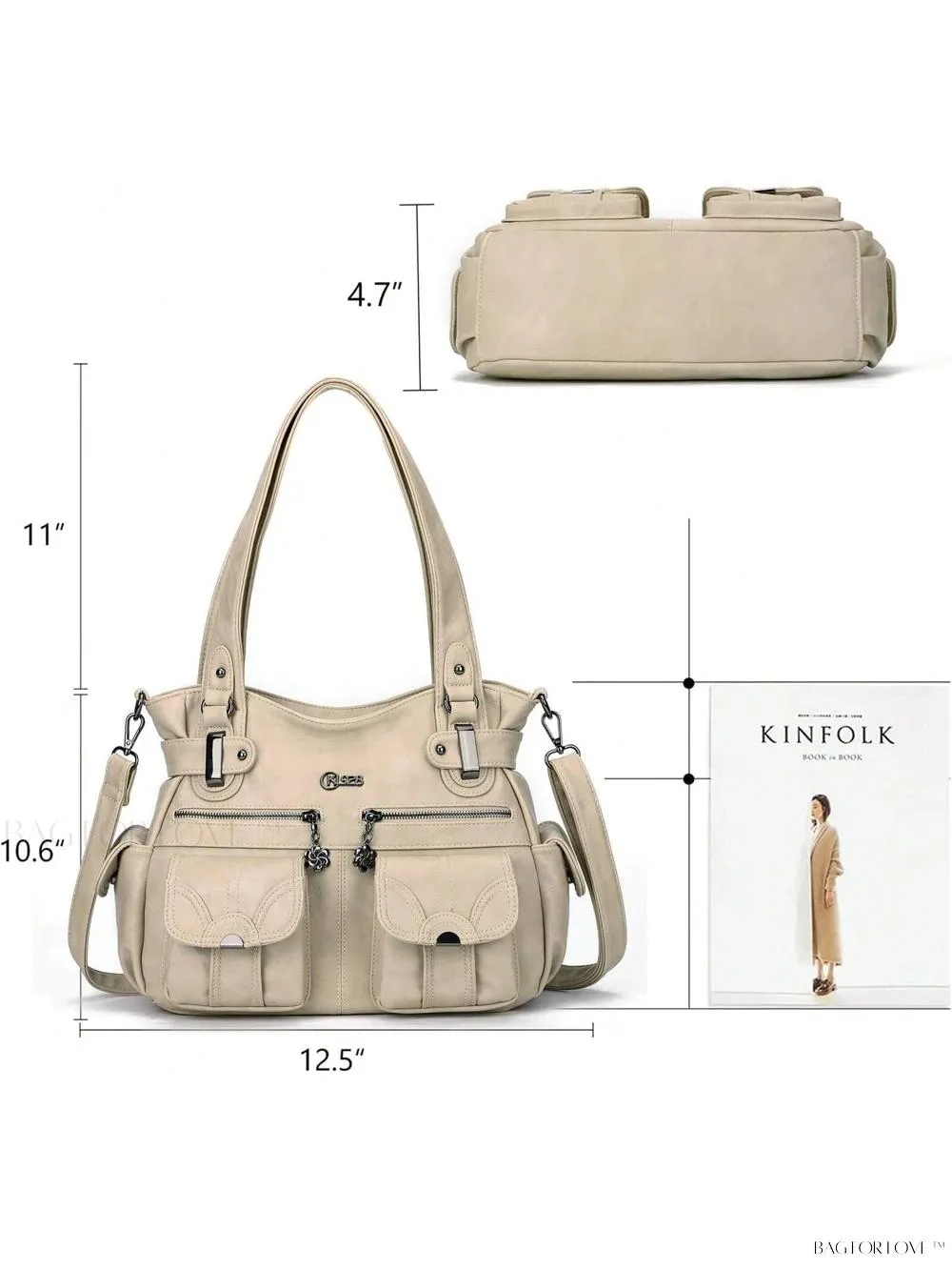 BagForLove - Large Soft PU Leather Tote Bag for Women