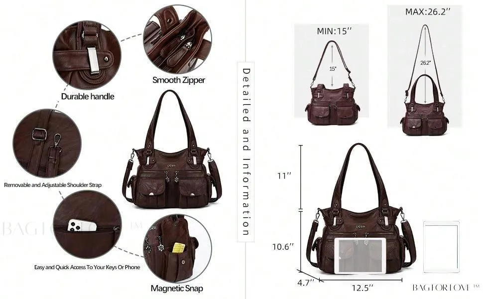 BagForLove - Large Soft PU Leather Tote Bag for Women