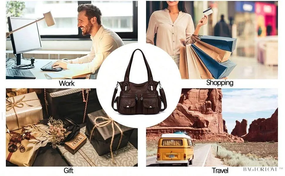 BagForLove - Luxury Tote Bag for Women - Soft PU Leather and Multiple Pockets