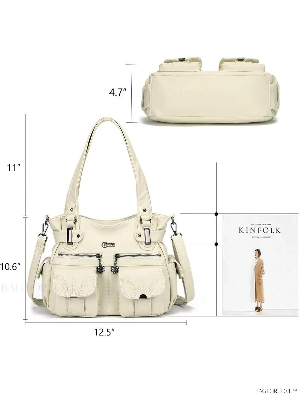BagForLove - Luxury Tote Bag for Women - Soft PU Leather and Multiple Pockets