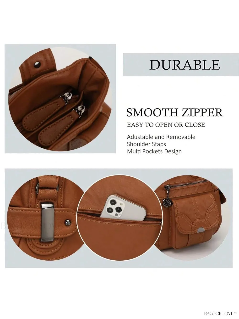 BagForLove - Luxury Tote Bag for Women - Soft PU Leather and Multiple Pockets