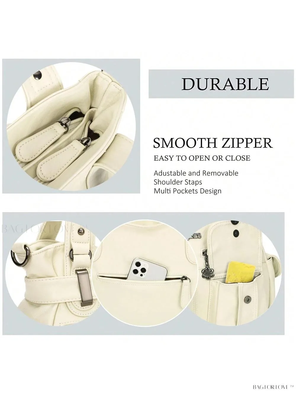 BagForLove - Luxury Tote Bag for Women - Soft PU Leather and Multiple Pockets