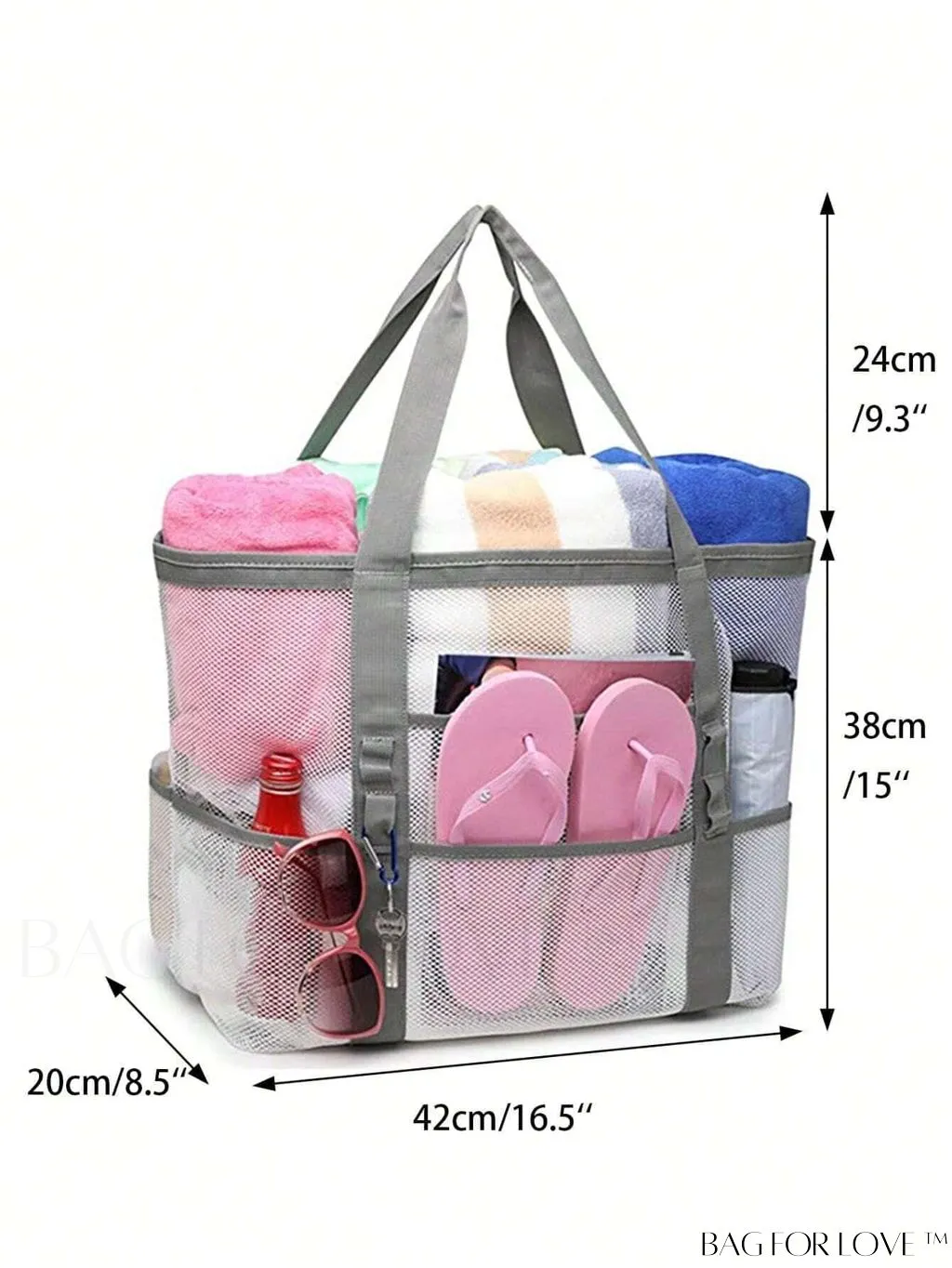 BagForLove - Premium Swim Tote Bag: Ultra-Spacious Mesh Beach Handbag & Shoulder Bag for Outdoor & Pool