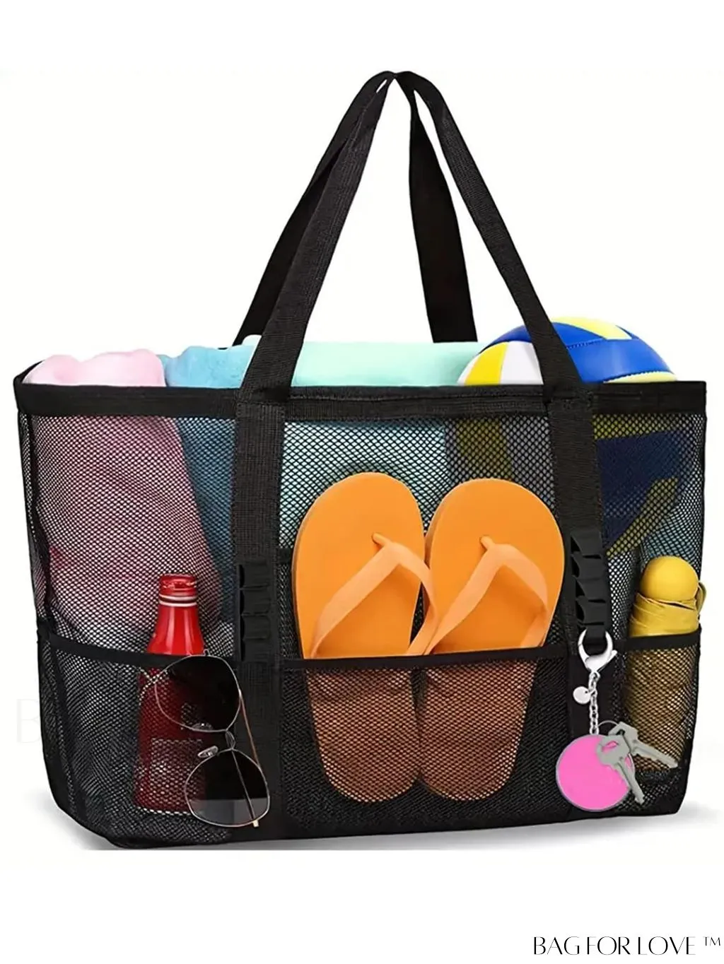 BagForLove - Premium Swim Tote Bag: Ultra-Spacious Mesh Beach Handbag & Shoulder Bag for Outdoor & Pool