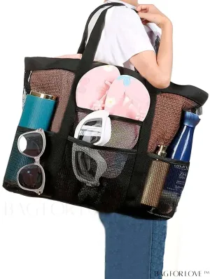 BagForLove - Premium Swim Tote Bag: Ultra-Spacious Mesh Beach Handbag & Shoulder Bag for Outdoor & Pool