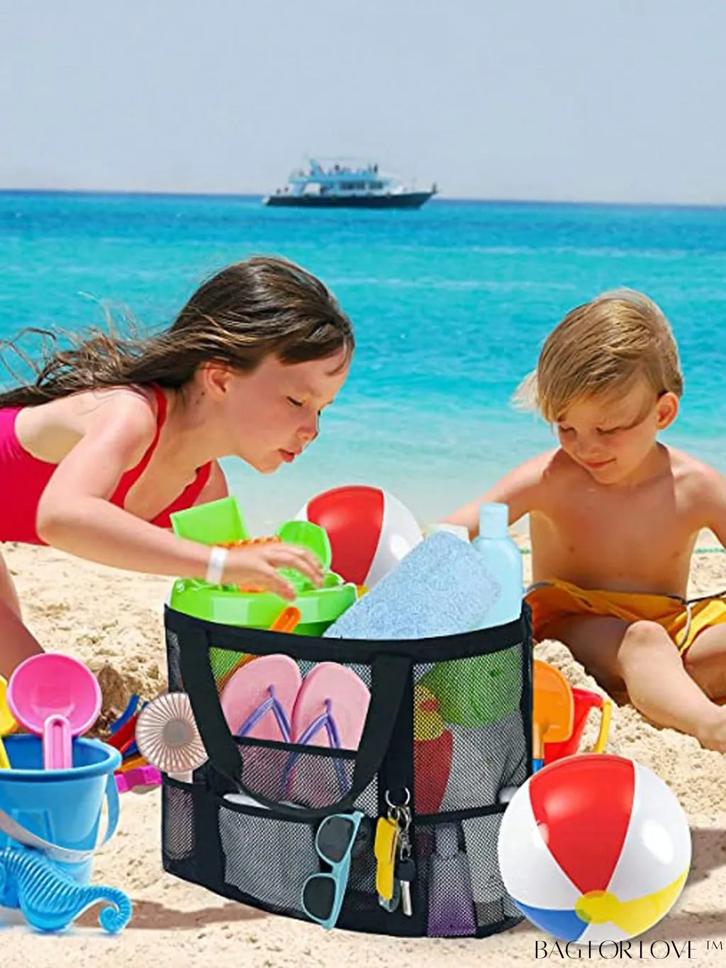 BagForLove - Premium Swim Tote Bag: Ultra-Spacious Mesh Beach Handbag & Shoulder Bag for Outdoor & Pool