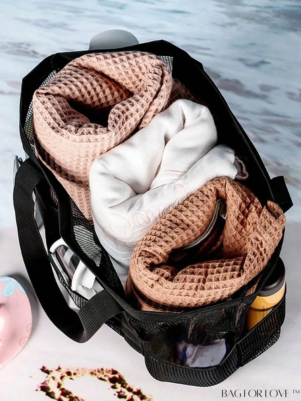 BagForLove - Premium Swim Tote Bag: Ultra-Spacious Mesh Beach Handbag & Shoulder Bag for Outdoor & Pool