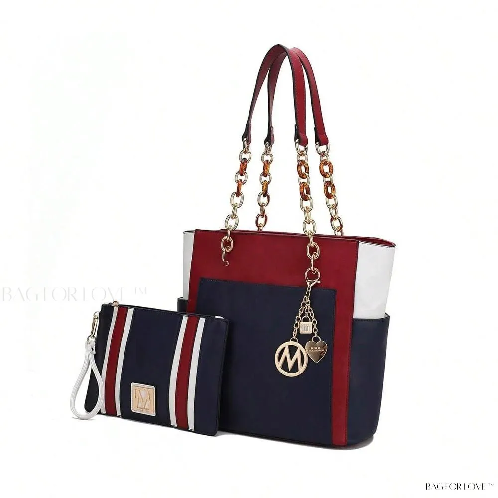 BagForLove - Rochelle Collection Color Block Large Capacity Handbag