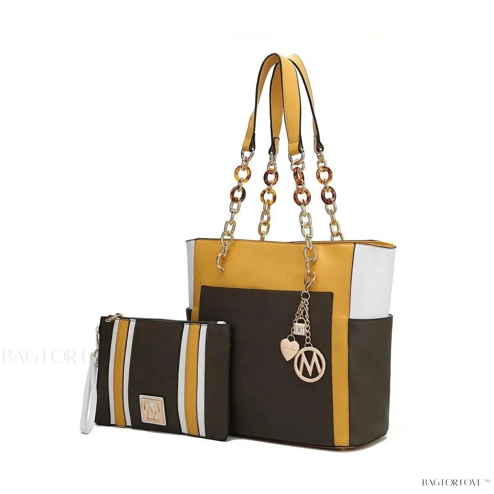 BagForLove - Rochelle Collection Color Block Large Capacity Handbag