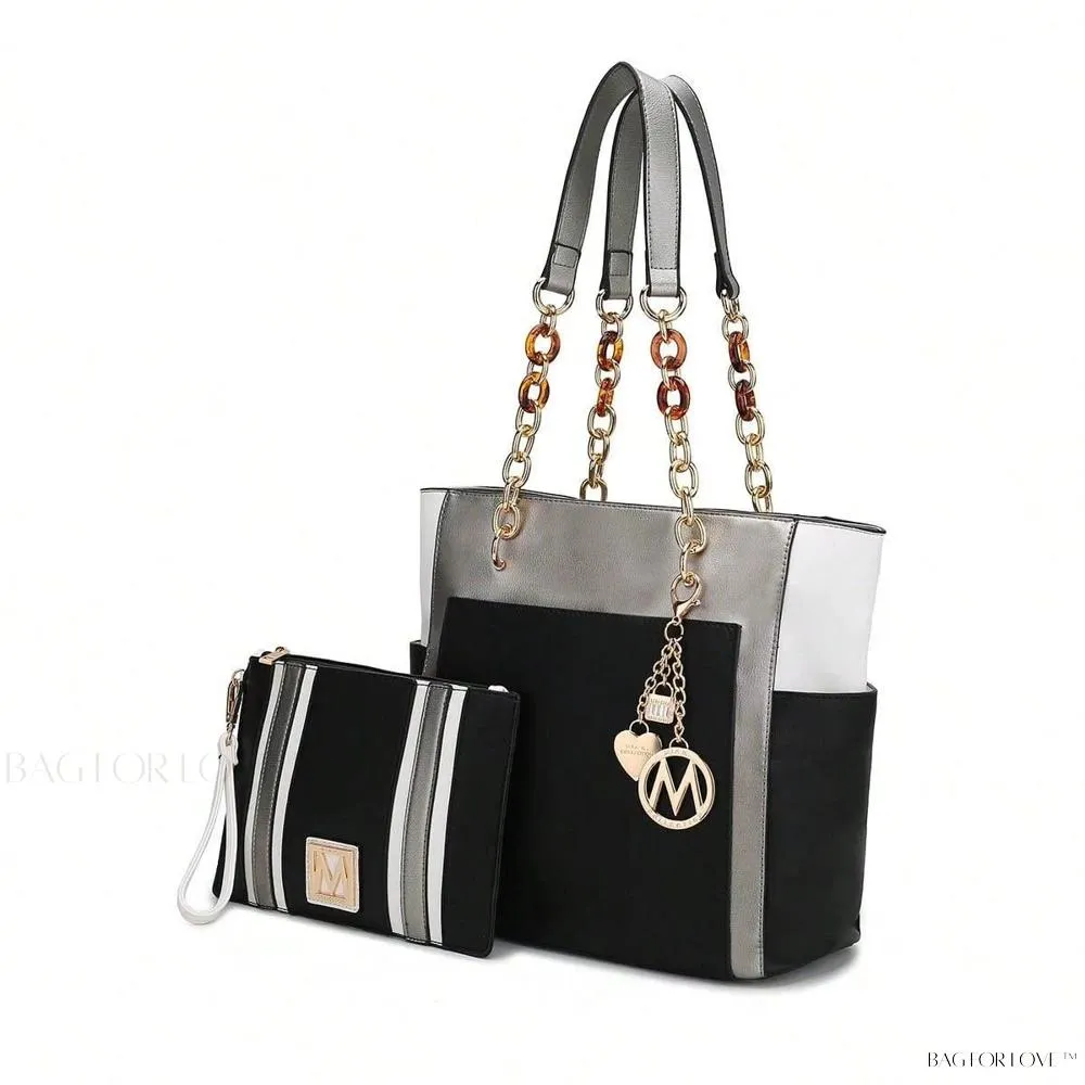 BagForLove - Rochelle Collection Color Block Large Capacity Handbag