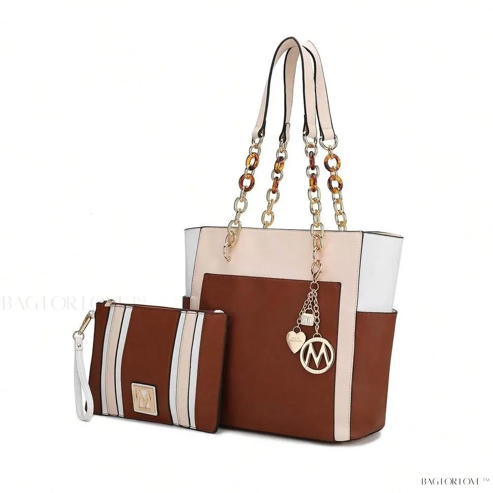 BagForLove - Rochelle Collection Color Block Large Capacity Handbag