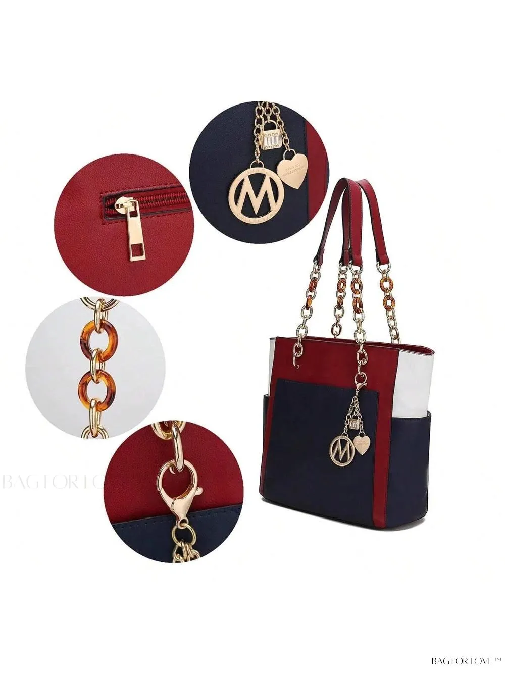 BagForLove - Rochelle Collection Color Block Large Capacity Handbag