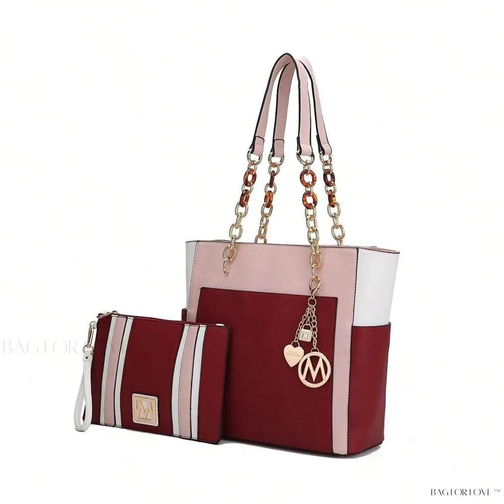 BagForLove - Rochelle Collection Color Block Large Capacity Handbag