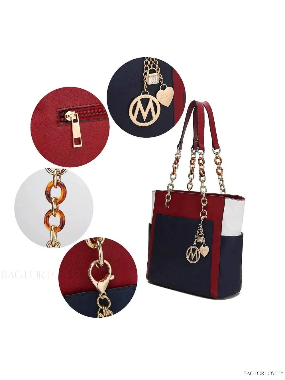 BagForLove - Rochelle Collection Color Block Large Capacity Handbag