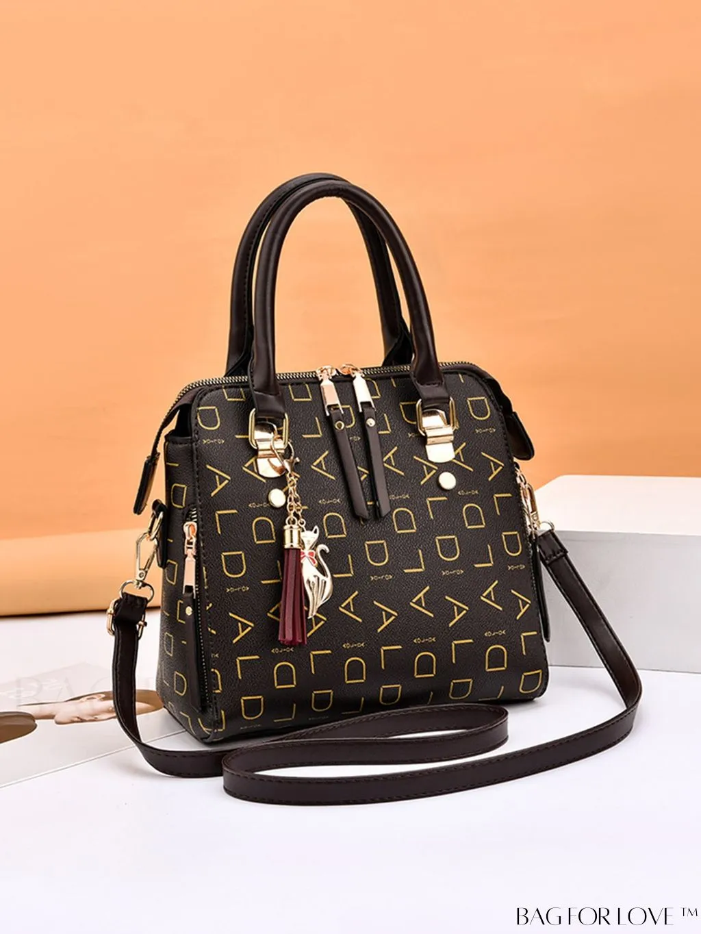 BagForLove - Stylish PU Leather Crossbody Handbag for Women with Adjustable Strap and Chic Pendant