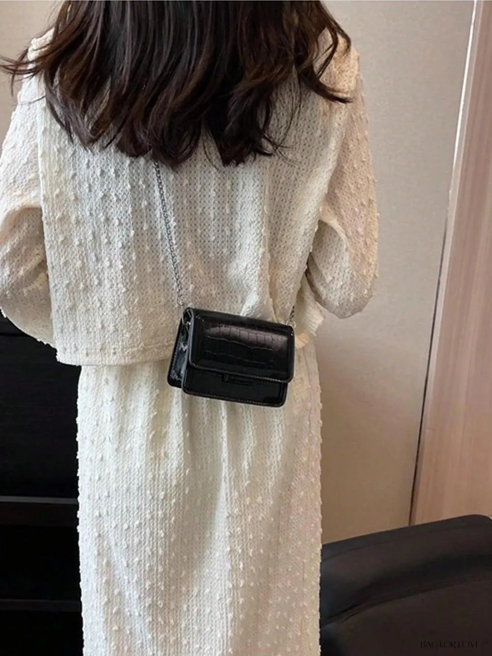 BagForLove - Timeless Fashion PU Square Bag with Unique Croc Embellishment
