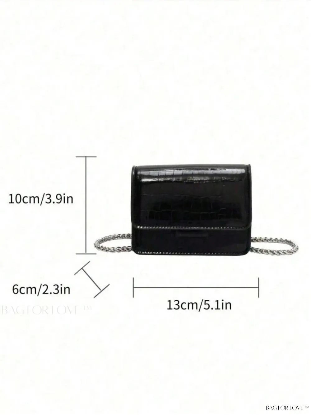 BagForLove - Timeless Fashion PU Square Bag with Unique Croc Embellishment
