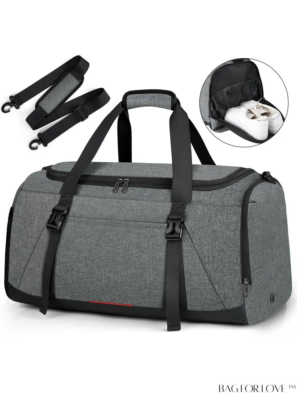 BagForLove - Water-Resistant 40L Gym Bag with Wet Pocket, Shoe Compartment - Ideal for Men and Women