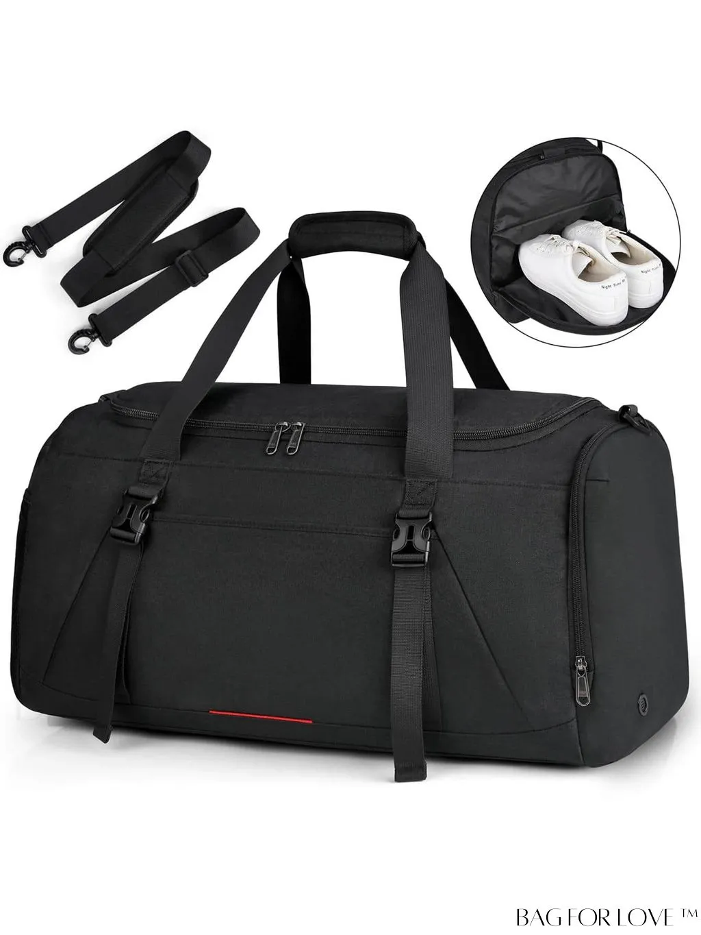 BagForLove - Water-Resistant 40L Gym Bag with Wet Pocket, Shoe Compartment - Ideal for Men and Women