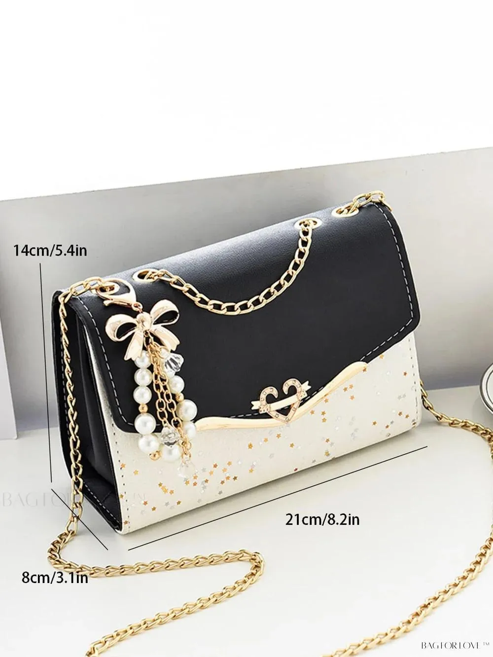 BagForLove - Women's Chic Metal Chain Clasp Flap Top Shoulder Purse