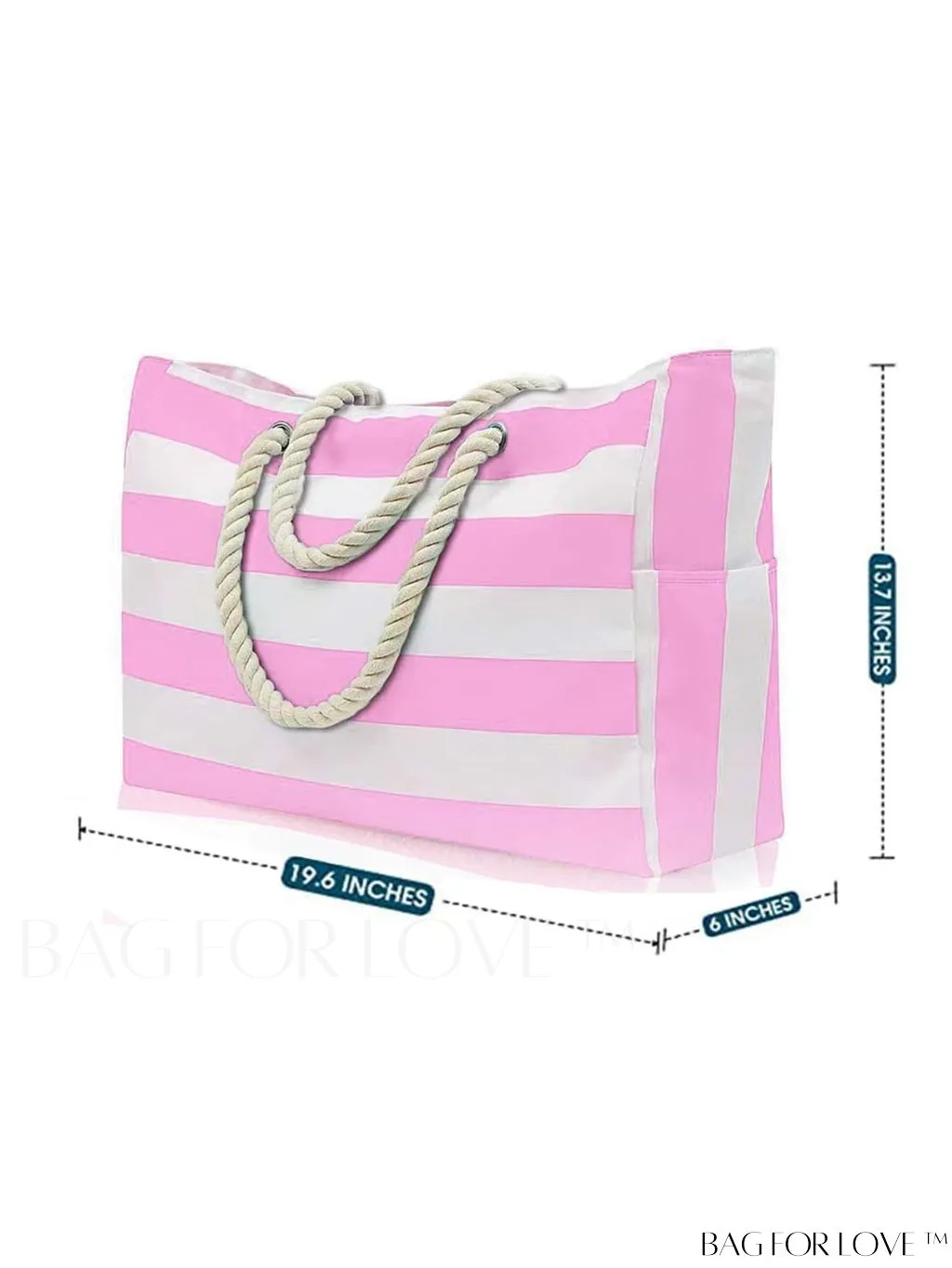 BagForLove - Womens Waterproof Beach Tote: Large, Sand-proof Swim Pool Bag with Zipper