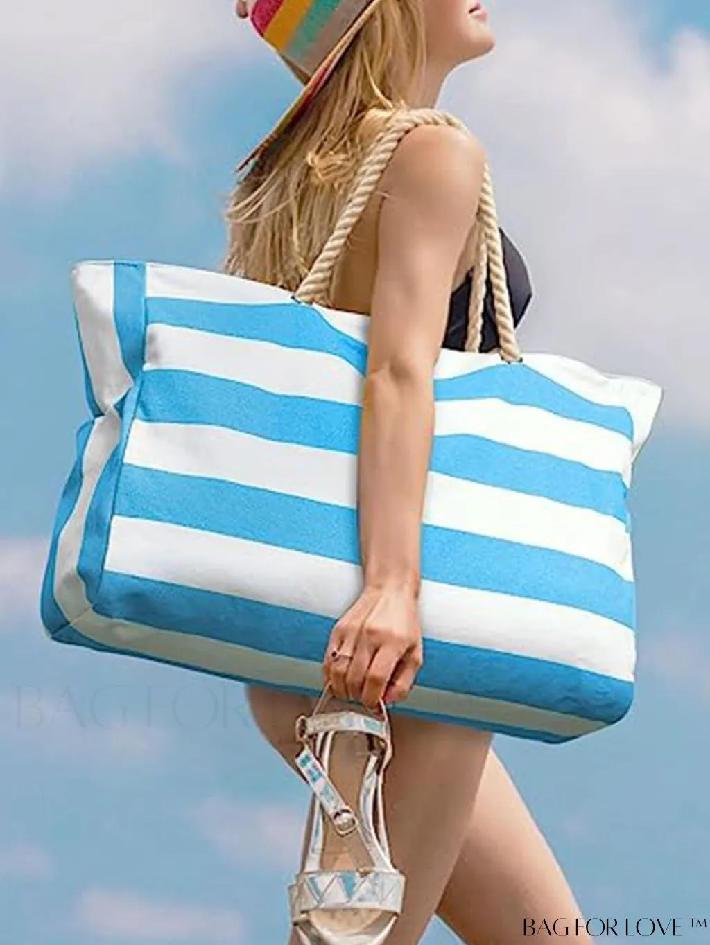 BagForLove - Womens Waterproof Beach Tote: Large, Sand-proof Swim Pool Bag with Zipper