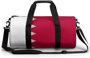 Bahrain Flag Sports Gym Bag for Boys Girls with Wet Pocket Travel Duffel Tote