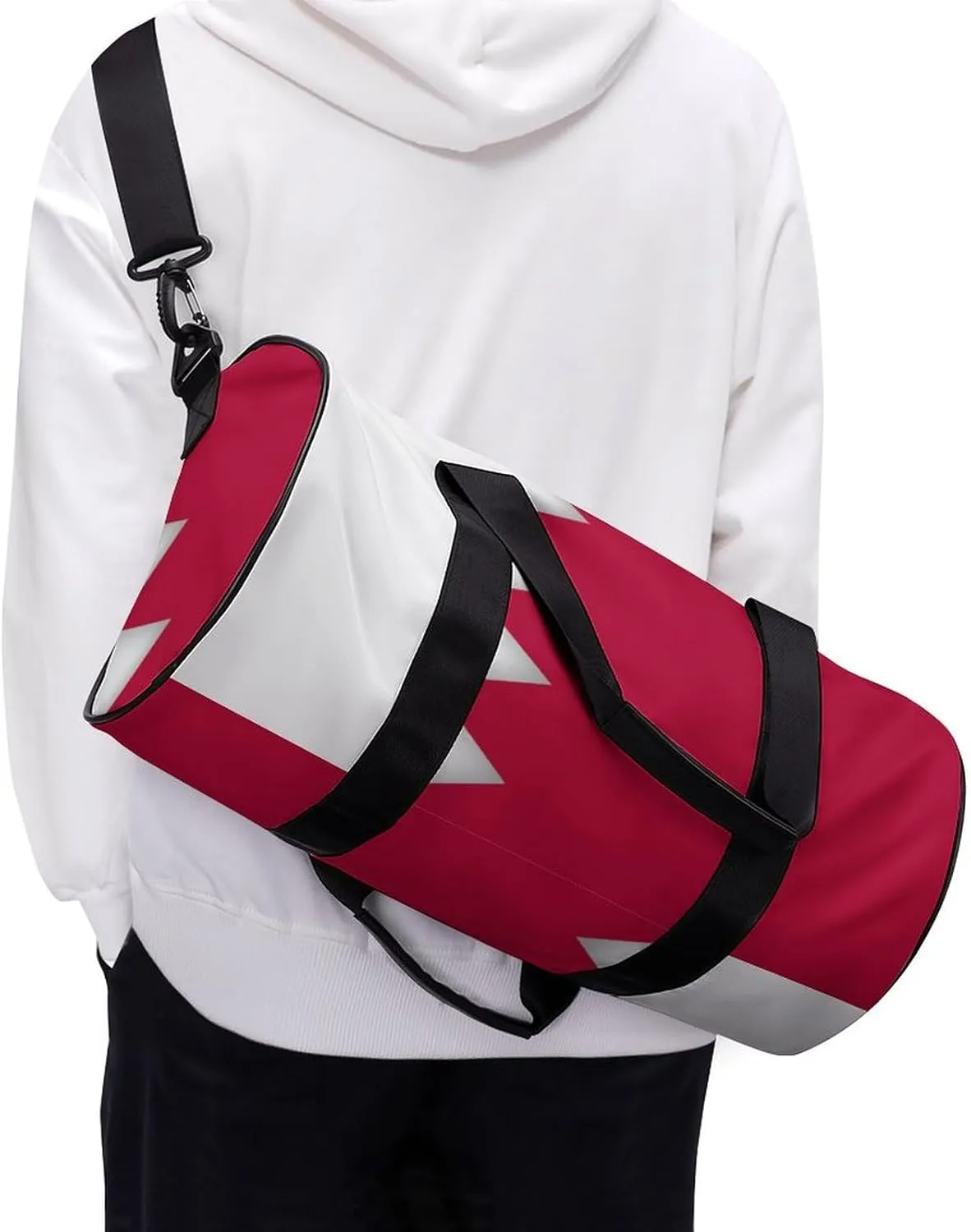 Bahrain Flag Sports Gym Bag for Boys Girls with Wet Pocket Travel Duffel Tote