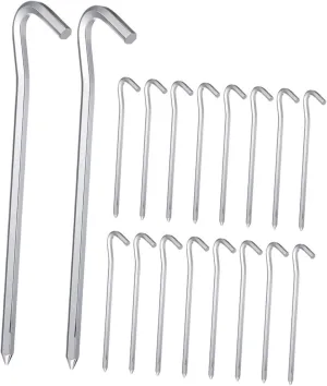 Balacoo Camping Tent Stakes 30pcs Heavy Duty Aluminum Alloy Ground Pegs Easy to Use Weatherproof for Outdoor Use