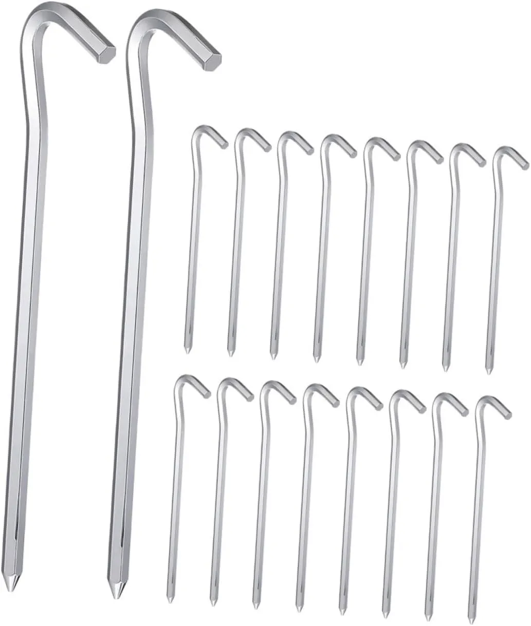 Balacoo Camping Tent Stakes 30pcs Heavy Duty Aluminum Alloy Ground Pegs Easy to Use Weatherproof for Outdoor Use