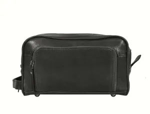 Barcelona Leather Toiletry Bag - Walnut Brown