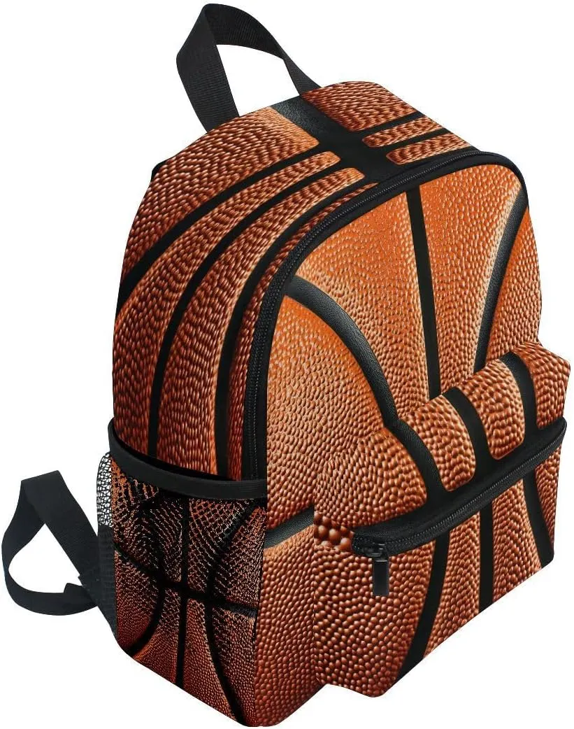 Basketball Ball Skin Toddlers Backpack Kid's School Bag for Boys Girls Kindergarten Preschool Nursery Travel Bag