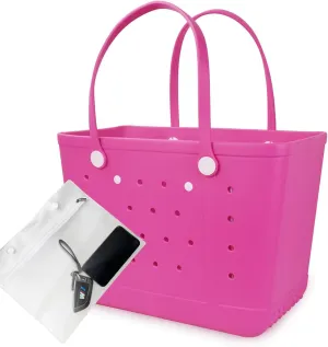 Beach Bag X Large Rubber Beach Tote Bag, Waterproof Washable Open for Women Croc Bag Hand Bag for Beach Pool Yoga
