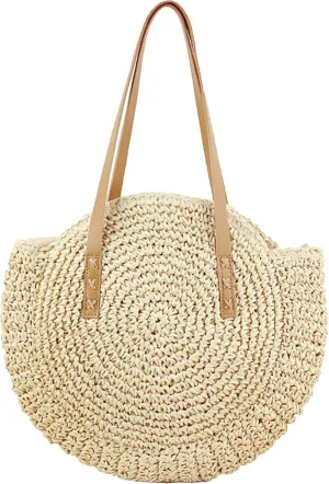 Beach Bags for Women Straw Bag Vacation Summer Large Foldable Straw Beach Bag Tote Woven Shoulder Purse Handbag Beach Gifts