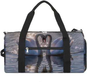 Beautiful Animal Swan Sports Gym Bag for Men Women Travel Duffel Bag with Shoulder Strap