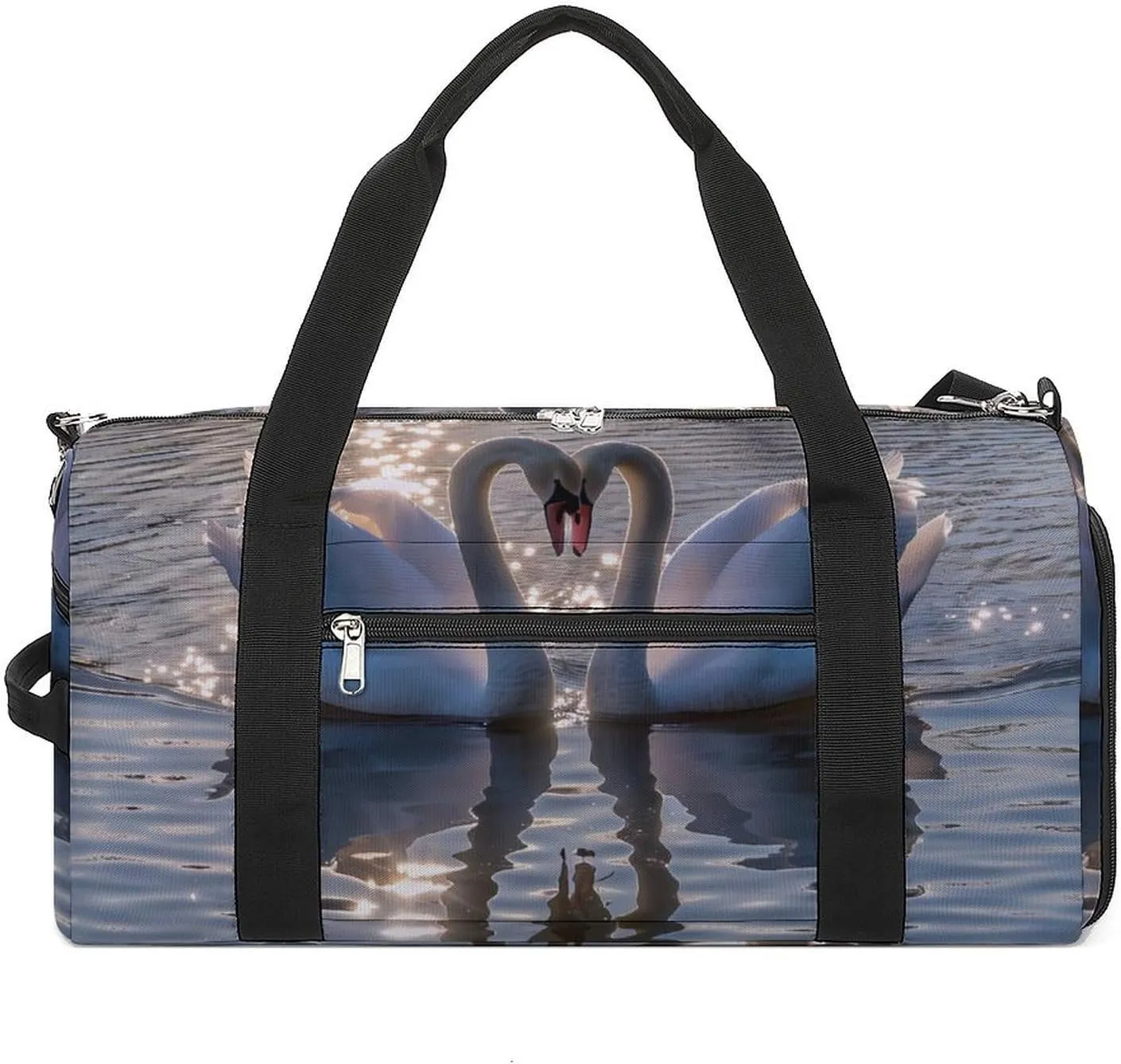 Beautiful Animal Swan Sports Gym Bag for Men Women Travel Duffel Bag with Shoulder Strap
