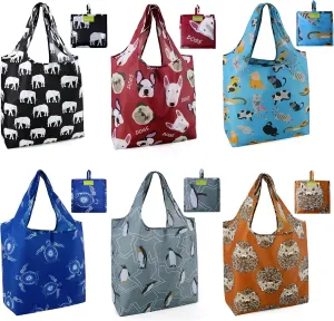 BeeGreen Reusable Grocery Bags Foldable Shopping Bags 6 Pack Cloth Bags With Handles Shopping Bags For Groceries Large Reusable Bags Women Gifts Bulk Reusable Gift bags Heavy Duty
