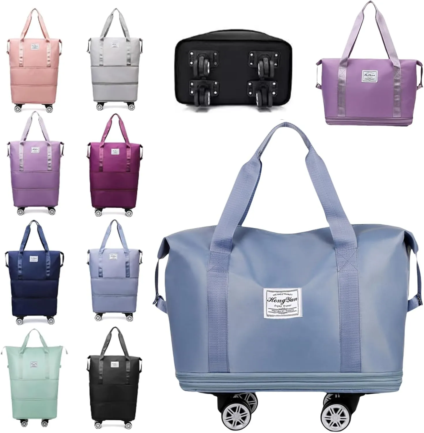 Beente Travel Bag With Wheels - 2025 New Beente Expandable Travel Bag, Large Capacity Travel Bags Universal Wheel Removable (Blue,One Size)